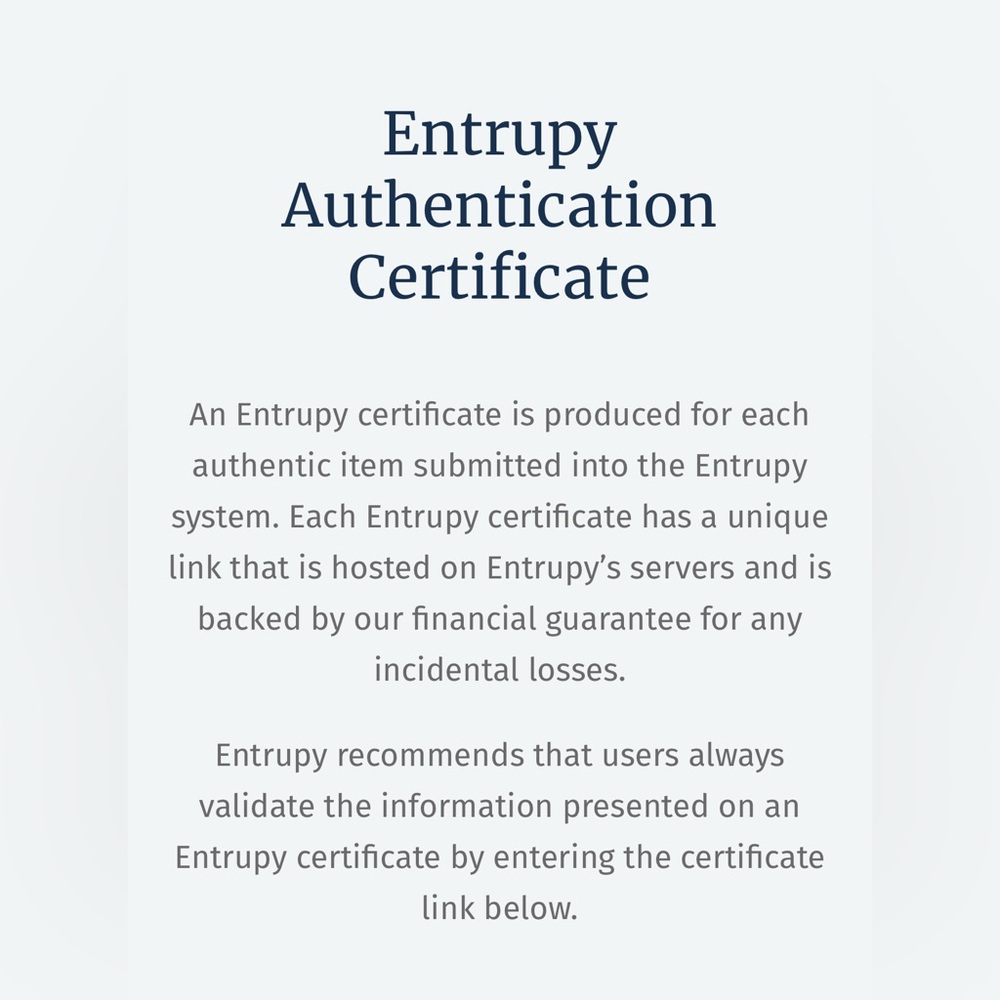 Authenticity Certificate Entrupy Certificate - image 1